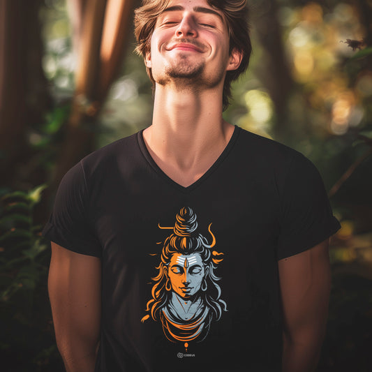 Shiva Portrait – Unisex V-Neck T-Shirt